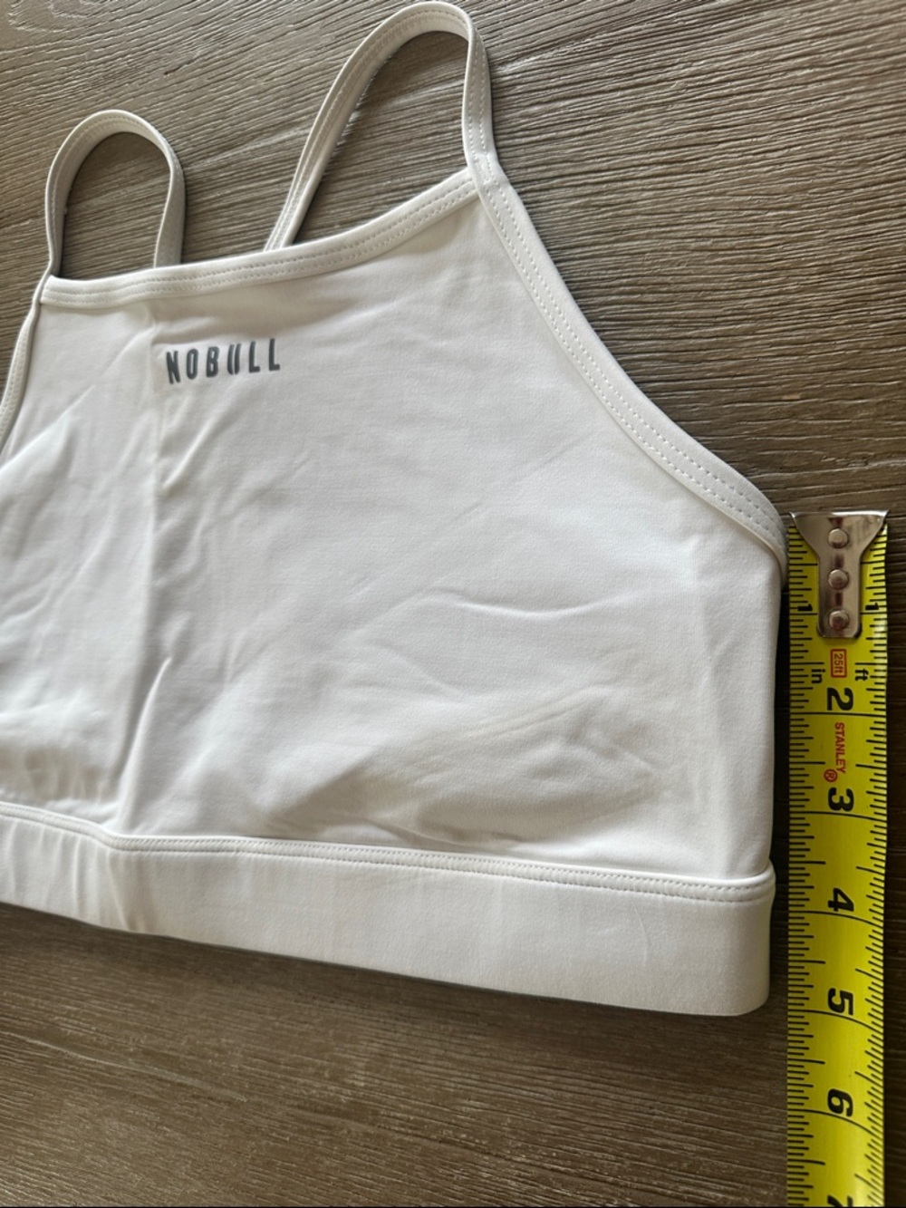 NOBULL White High-Neck Athletic Crop Top - Picture 2 of 5